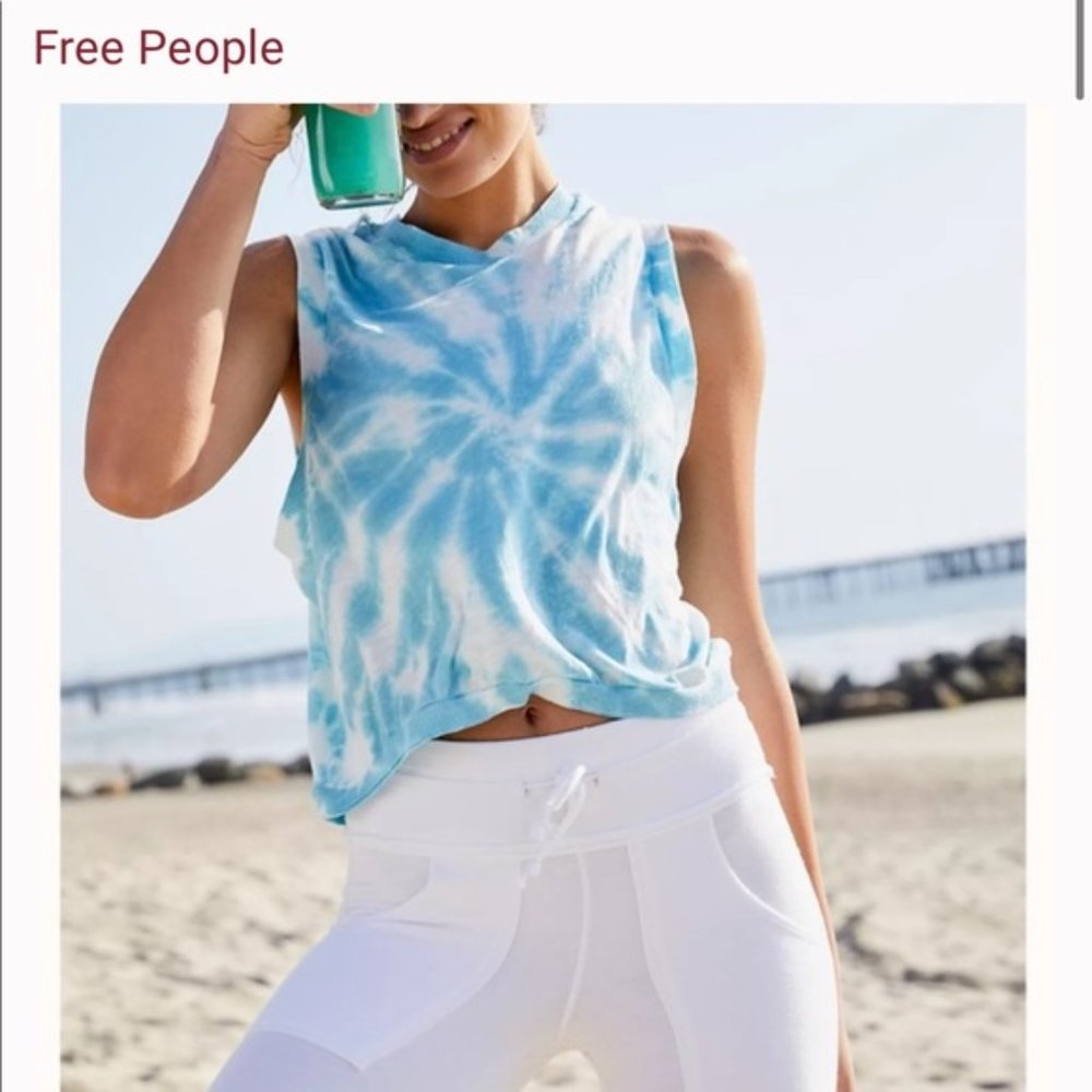 New With Tags Free People Movement Love Blue Tie Dye Tank Size XS